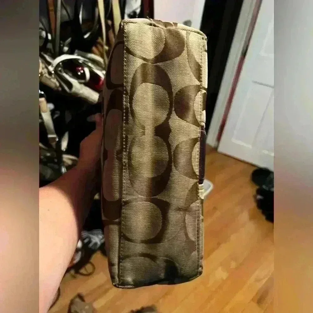 COACH F25771 SIGNATURE STRIPE TOTE SHOULDER BAG